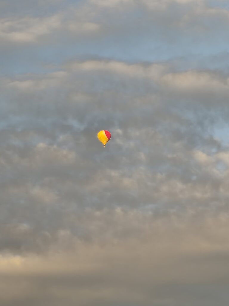 Hot air balloon in relation to the poem below it. Focusing on Values that are true reflections of ourselves.